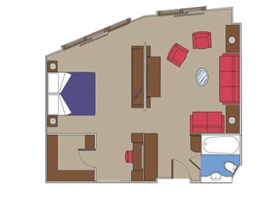 Třílůžkové Apartmá Executive & Family Suite (YC2), plánek - MSC Fantasia