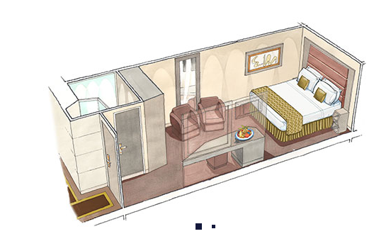 Dvoulůžkové Apartmá vnitřní (YIN), nákres - MSC Seashore