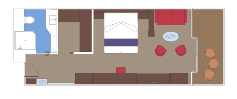 Pětilůžkové Apartmá Grand Suite (YCP), plánek - MSC Seashore