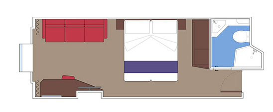 Čtyřlůžková kajuta s oknem, plánek - MSC Seaside