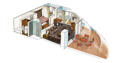 Apartmá - Čtyřlůžkové Apartmá Royal Suite (YC3), nákres - MSC Virtuosa