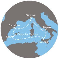 Itálie, Španělsko ze Savony na lodi Costa Fascinosa