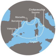 Itálie, Francie, Španělsko z Civitavecchia na lodi Costa Pacifica