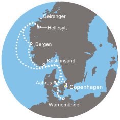 Německo, Dánsko, Norsko z Kodaně na lodi Costa Favolosa