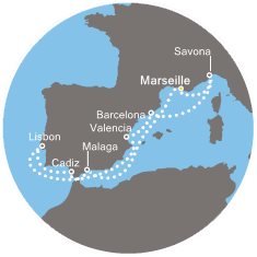 Francie, Španělsko, Portugalsko, Itálie z Marseille na lodi Costa Favolosa