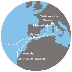 Itálie, Francie, Španělsko, Portugalsko z Marseille na lodi Costa Pacifica