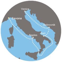 Itálie, Chorvatsko ze Savony na lodi Costa Deliziosa