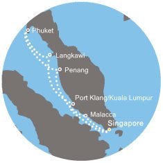Singapur, , Malajsie, Thajsko na lodi Costa Fortuna