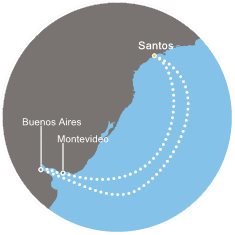 Brazílie, Argentina, Uruguay ze Santosu na lodi Costa Favolosa