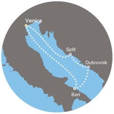 Itálie, Chorvatsko z Benátek na lodi Costa Deliziosa