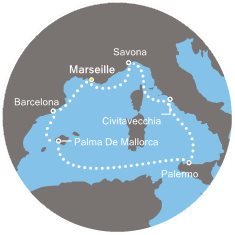 Itálie, Francie, Španělsko z Marseille na lodi Costa Diadema