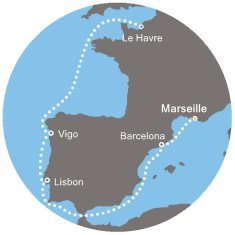 Francie, Španělsko, Portugalsko z Marseille na lodi Costa Favolosa