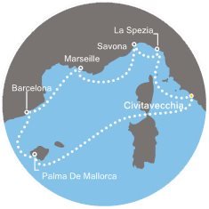 Itálie, Francie, Španělsko z Civitavecchia na lodi Costa Fortuna
