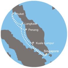 Singapur, Thajsko, Malajsie na lodi Costa Fortuna