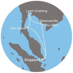 Singapur, Thajsko, Kambodža, Vietnam na lodi Costa Fortuna