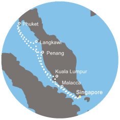 Singapur, Malajsie, Thajsko na lodi Costa Fortuna