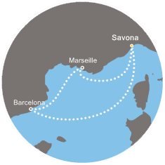 Itálie, Francie, Španělsko ze Savony na lodi Costa Fascinosa
