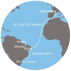 Španělsko, Brazílie z Barcelony na lodi Costa Pacifica