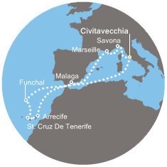Itálie, Francie, Španělsko, Portugalsko z Civitavecchia na lodi Costa Pacifica