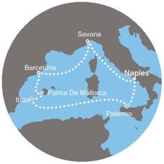 Itálie, Španělsko z Neapole na lodi Costa Fascinosa