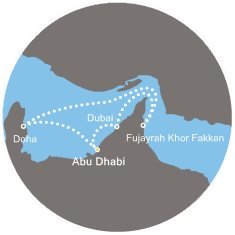 Spojené arabské emiráty, Katar z Abu Dhabi na lodi Costa Diadema