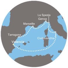 Španělsko, Itálie, Francie z Valencie na lodi Costa Fortuna