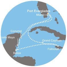 USA, Kajmanské ostrovy, Jamajka, Belize, Mexiko na lodi Costa Deliziosa