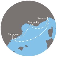 Francie, Španělsko, Itálie z Marseille na lodi Costa Favolosa