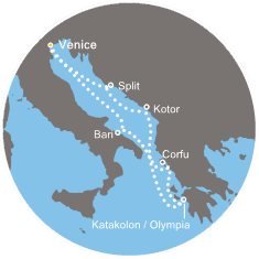 Itálie, Chorvatsko, Černá Hora, Řecko z Benátek na lodi Costa Deliziosa