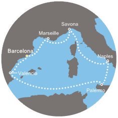 Španělsko, Francie, Itálie z Barcelony na lodi Costa Diadema