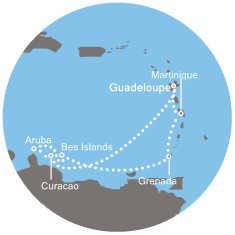 Guadeloupe, Curacao, Aruba, Bonaire, Grenada, Martinik z Pointe-à-Pitre, Guadeloupe na lodi Costa Favolosa