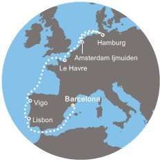 Španělsko, Portugalsko, Francie, Německo, Nizozemsko z Barcelony na lodi Costa Fortuna