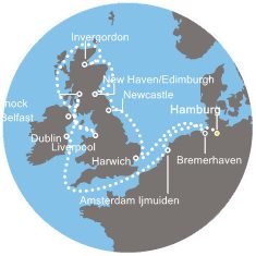 Německo, Nizozemsko, Irsko, Velká Británie z Hamburku na lodi Costa Fortuna