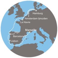 Francie, Španělsko, Portugalsko, Německo, Nizozemsko z Marseille na lodi Costa Fortuna