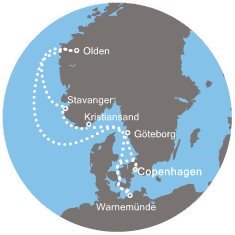 Dánsko, Norsko, Švédsko, Německo z Kodaně na lodi Costa Fascinosa