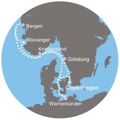 Dánsko, Norsko, Švédsko, Německo z Kodaně na lodi Costa Fascinosa