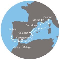 Francie, Španělsko, Portugalsko, Itálie z Marseille na lodi Costa Fascinosa