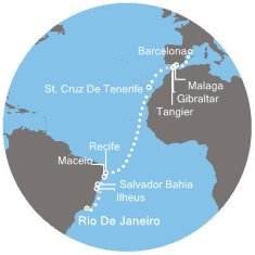 Brazílie, Španělsko, Maroko, Velká Británie z Rio de Janeira na lodi Costa Fascinosa