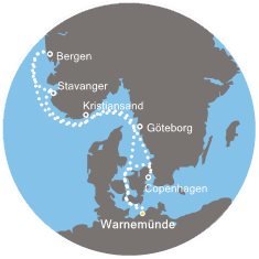 Německo, Dánsko, Norsko, Švédsko z Warnemünde na lodi Costa Fascinosa