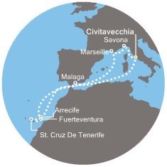 Itálie, Francie, Španělsko z Civitavecchia na lodi Costa Favolosa
