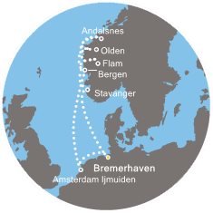 Německo, Nizozemsko, Norsko na lodi Costa Fortuna