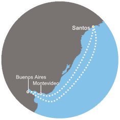 Brazílie, Argentina, Uruguay ze Santosu na lodi Costa Fascinosa