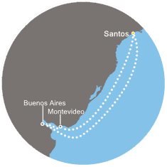 Brazílie, Uruguay, Argentina ze Santosu na lodi Costa Fascinosa