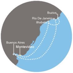 Uruguay, Argentina, Brazílie z Montevidea na lodi Costa Pacifica