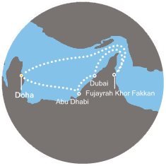 Katar, Spojené arabské emiráty z Dohy na lodi Costa Diadema