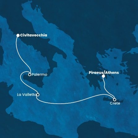 Řecko, Malta, Itálie z Pirea na lodi Costa Fortuna