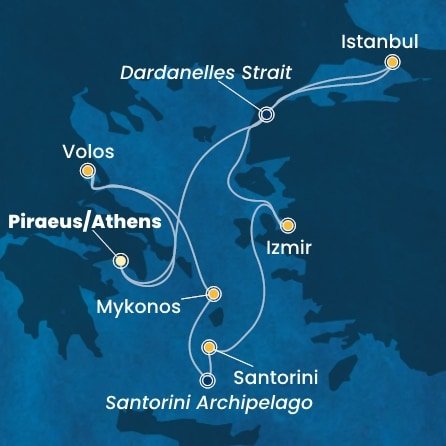Řecko, Turecko z Pirea na lodi Costa Fortuna