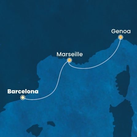 Španělsko, Francie, Itálie z Barcelony na lodi Costa Favolosa