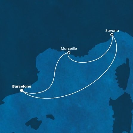Španělsko, Francie, Itálie z Barcelony na lodi Costa Fortuna