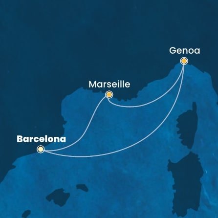 Španělsko, Itálie, Francie z Barcelony na lodi Costa Smeralda